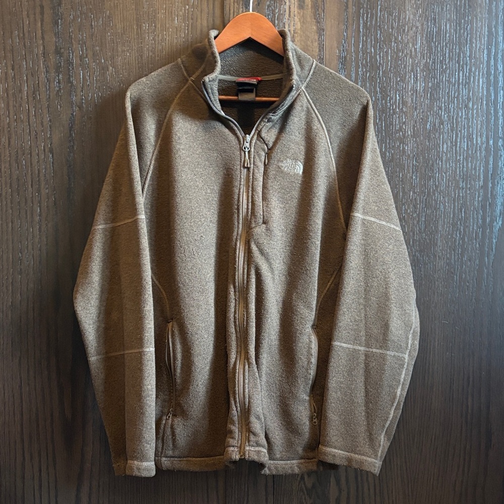 The North Face Men's Full-Zip Fleece Jacket in Olive Green